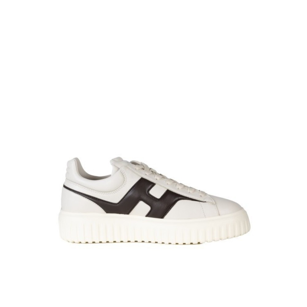 Hogan White/Brown H-Stripes Sneakers - NWT